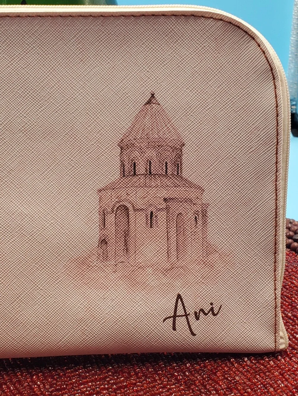 Turkish Airlines Amenity Kit Travel Bag medieval Church of St. Gregory ANI (C13)